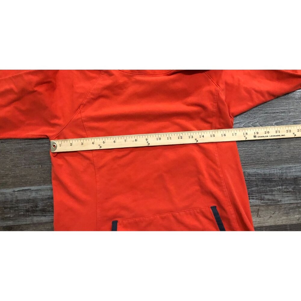 Athleta Sentry Hoodie Womens Medium Orange Cowl Neck Sweatshirt Pullover - Picture 4 of 5